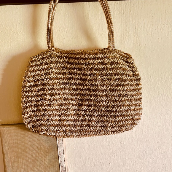 ANTEPRIMA - Beautiful metallic wire mesh Tote Bag w/EXTRA makeup pouch TWO-FER! - Picture 6 of 10